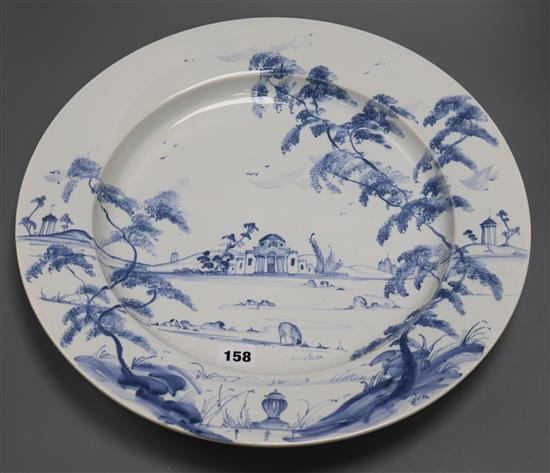 An Isis Ceramics English Garden pattern large decorative shallow dish, Dia 43.5cm